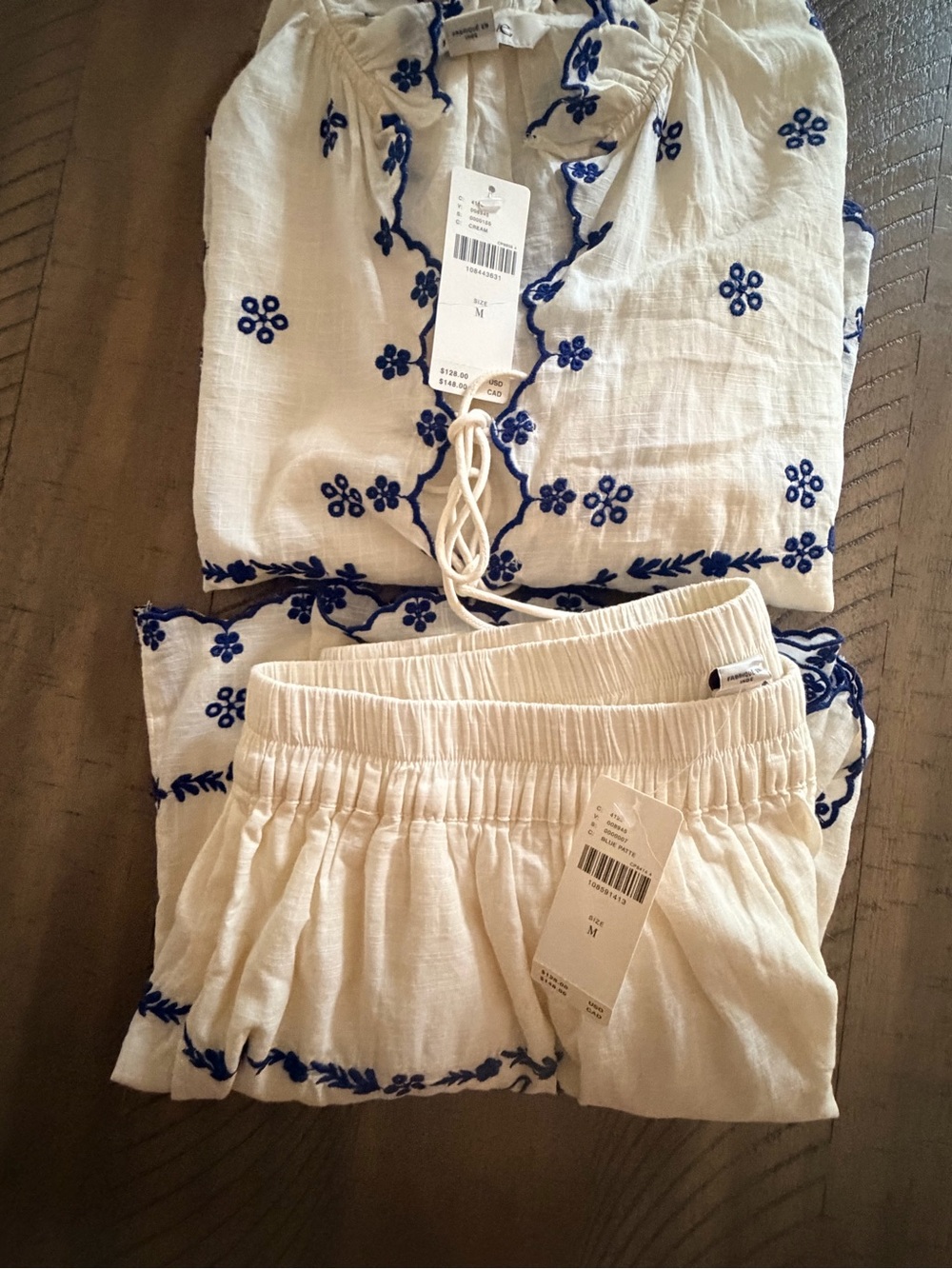 NWT Maeve Anthropologie Embroidered Bird Cotton Top Shorts Set Medium M - Picture 11 of 17